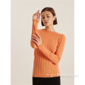 Pull à cou de cou régulier confortable doux tricoté